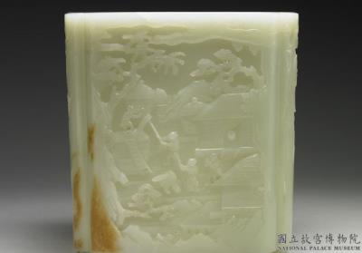 图片[2]-Jade brush holder with design of children playing, Qing dynasty (1644-1911)-China Archive